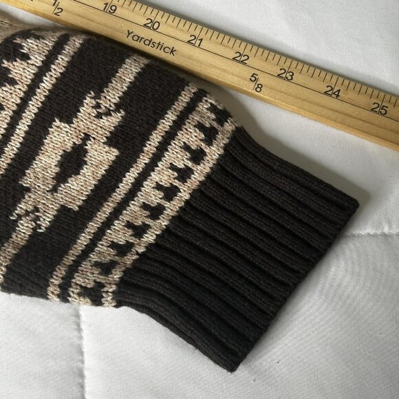 Wrangler Sweater Mens Large Brown Shawl Collar Toggle Cardigan Western Cowboy - Picture 10 of 12